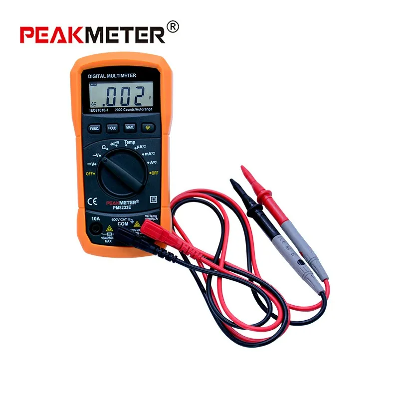 PEAKMETER PM8233E портативный многофункциональный цифровой мультиметр DC вольтметр переменного тока температура мультиметр тестер