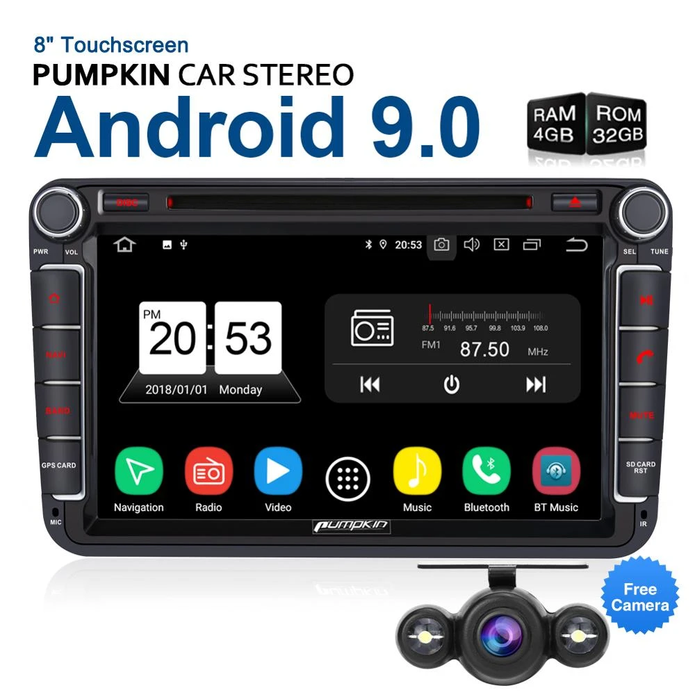 Ithaca buurman Incubus Pumpkin Android 9.0 Gps Autoradio Stereo For Volkswagen/golf/skoda 2 Din 8"  Car Multimedia Player 4gb Ram 32gb Rom Wifi Obd2 Dab - Car Multimedia  Player - AliExpress