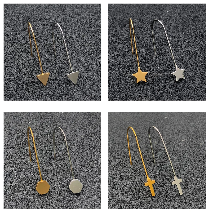 Серьги из нержавеющей стали для женщин ювелирные изделия геометрические Женские