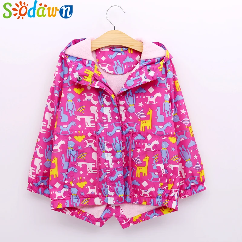 

Sodawn 2017 Thicker Girls Outerwear Autumn New Cartoon Fleece Girl Coat Baby Girls Jackets Children Jacket Baby Girls Coats