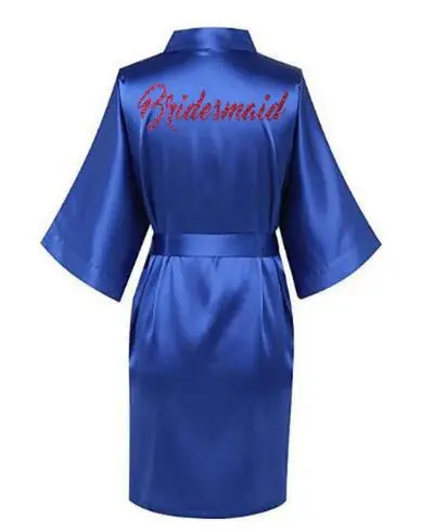 Bride Bridesmaid Red Letters Robes.Bride Robes Pajamas Bathrobe Nightgown.Women's Satin Wedding Kimono Sleepwear Get Ready Robes