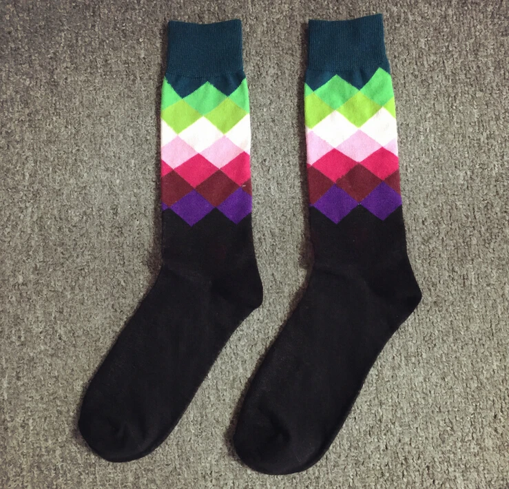 24 шт. = 12 пар, популярные хлопковые корейские носки с надписью «happy socks», фирменные повседневные носки унисекс в консервативном стиле, 24 шт./партия