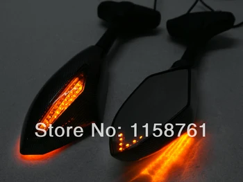 

Yellow Carbon Fiber LED Turn Signals Integrated Rearview Mirrors for Yamaha FZ6R YZF FZ1 FZ6 FZR600R FZR1000 Free Shipping