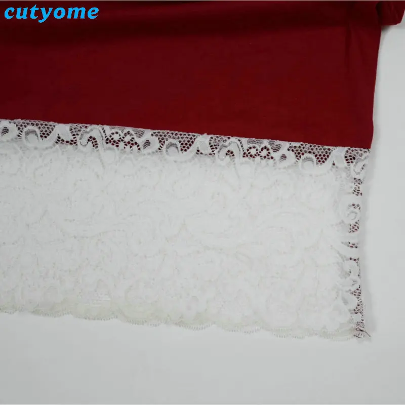 Mommy And Me Family Matching Dress Outfits Lace Patchwork Autumn Christmas Clothes Women Girls Red Wedding Dresses Clothing (17)