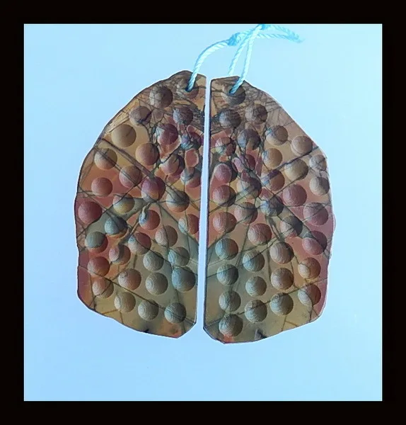 

Natural Nugget Multi-Color Picasso Jasper Earring Bead,Semi-precious stones jewelry accessories,52x23x3mm,14.7g