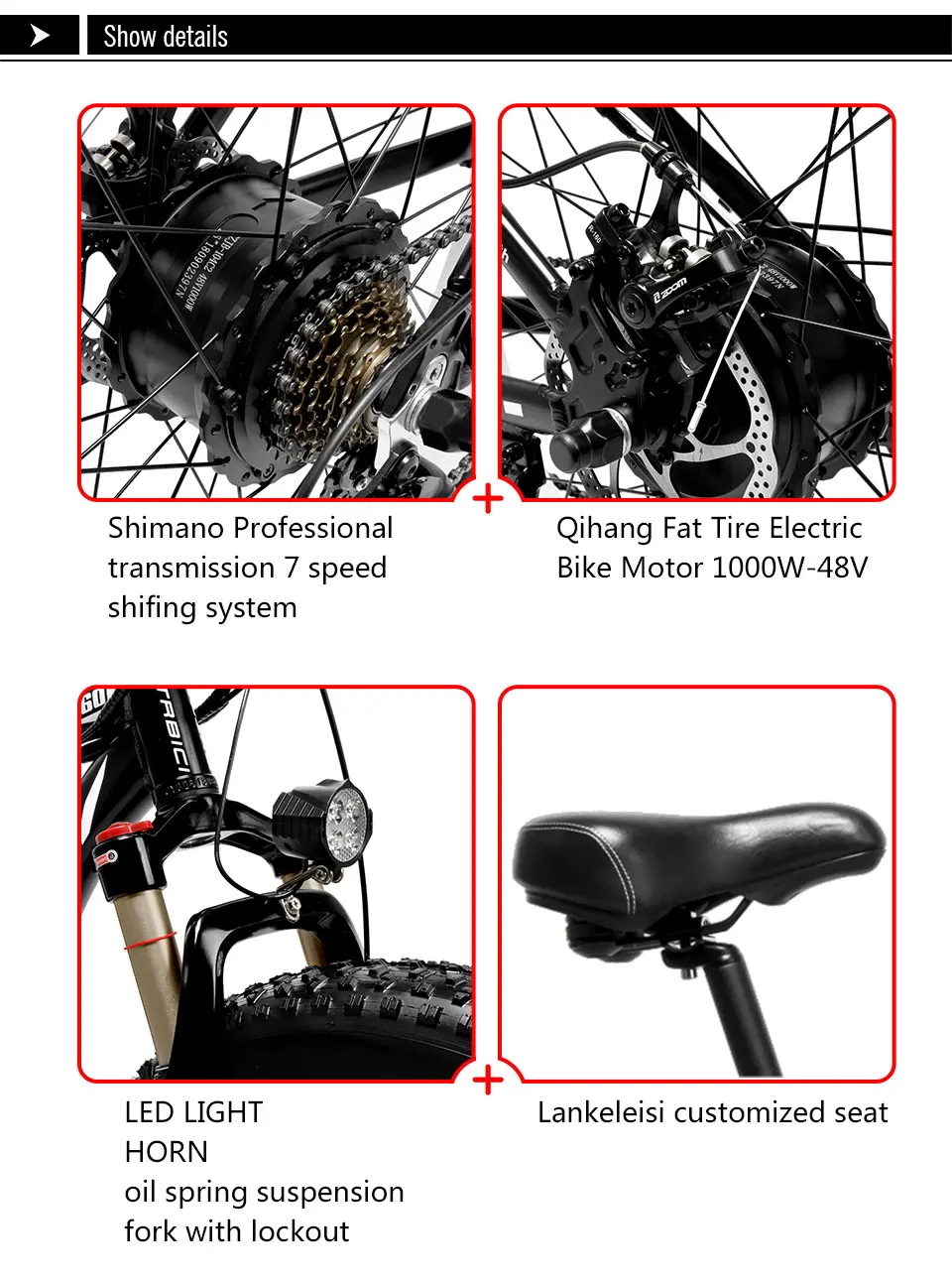 Cyrusher XF660 1000 Вт полная подвеска E велосипед fat tire 21 скоростей механический дисковый тормоз Электрический велосипед