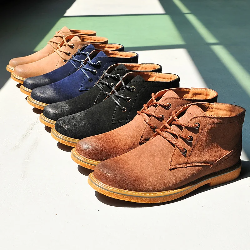 

Suede cow leather Winter Men Boots Plush Warm Winter Boots Men round Toe ankle boots Winter Men Shoes outdoor fur snow boots k4