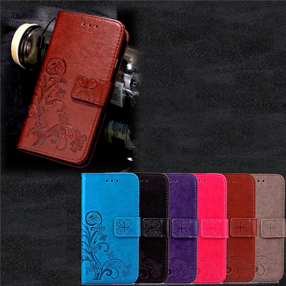 font b Funda b font Clover Book Style Wallet Case For Samsung Galaxy S5 S6