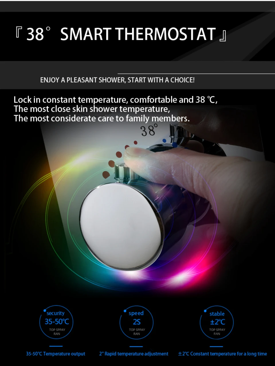 Bathroom Rain And Watefall Shower Faucet Set 50X36 CM LED Shower Head Large Water Flow Shower Valve 008-50X36K-6MP Bathroom Rain And Watefall Shower Faucet Set 50X36 CM LED Shower Head Large Water Flow Shower Valve 008-50X36K-6MP