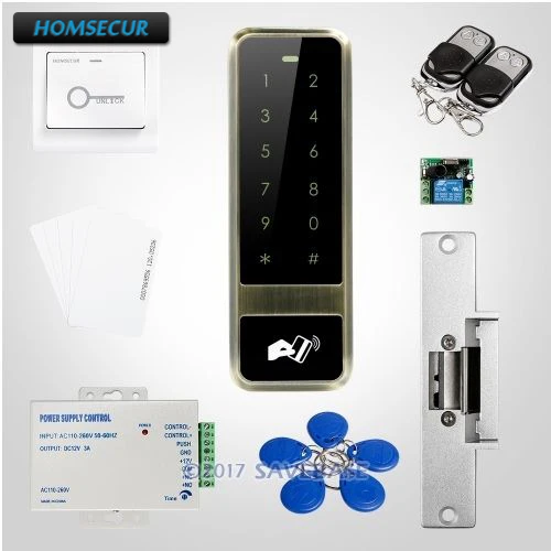 

HOMSECUR Waterproof Door Lock 125Khz RFID Access Control System+Tamper Alarm+Wiegand 26+NO Strike Lock