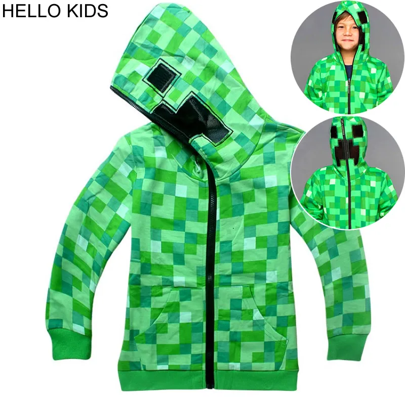

Spring-autumn Fashion outwear Minecraft Cartoon Children's clothes sweatshirts Baby Boys Girls short sleeve T-Shirts bobo choses