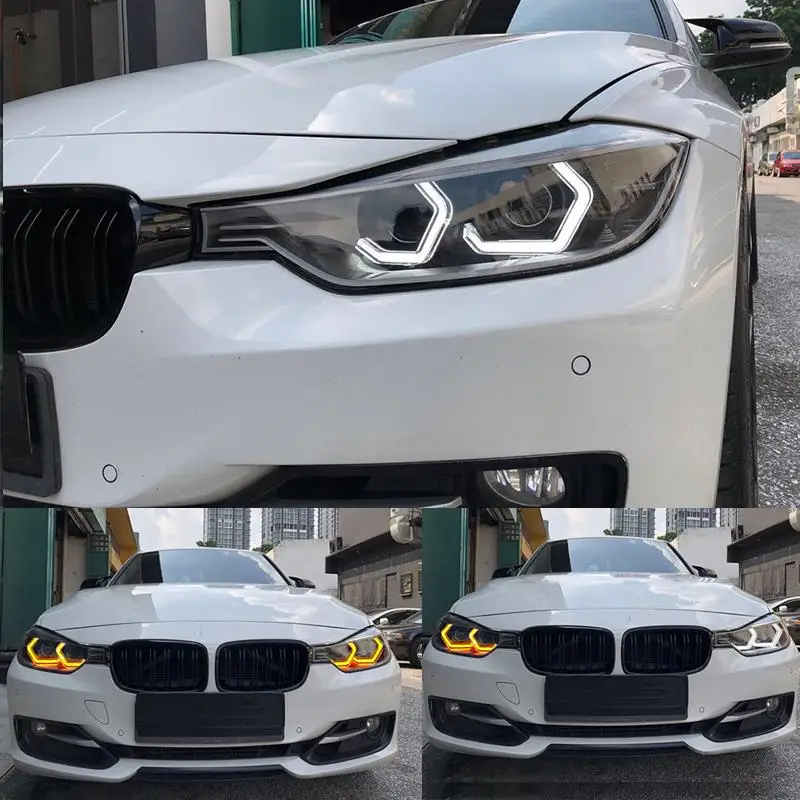 Для BMW 4 серии F32 435i 428i 420d 420i 440i 430i белый и янтарный M4 знаковых Стиль светодио дный глаза ангела комплект halo Кольцо указатель поворота