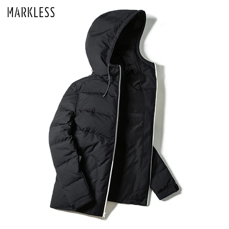 Markless новые мужские зимние пальто, модная брендовая мужская одежда, повседневные зимние куртки, мужские пальто с капюшоном из полиэстера, MYA7214M