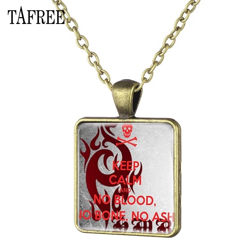 TAFREE, винтажное ожерелье с квадратными подвесками, ожерелье с подвеской, бронзовая цепочка, женское ювелирное изделие, QF90 - Окраска металла: QF100