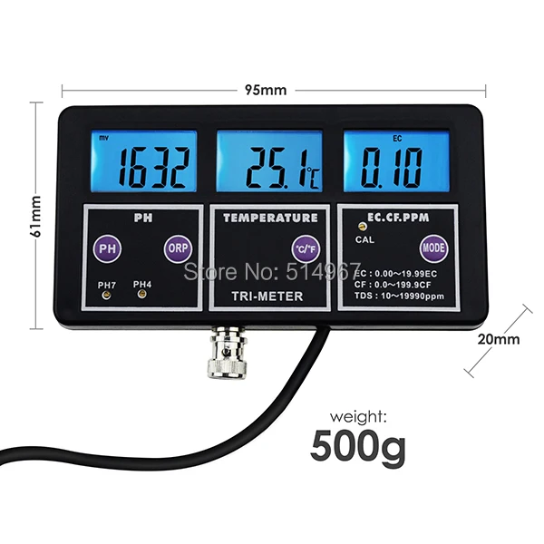 ec cf tds ppm temperatura combo teste