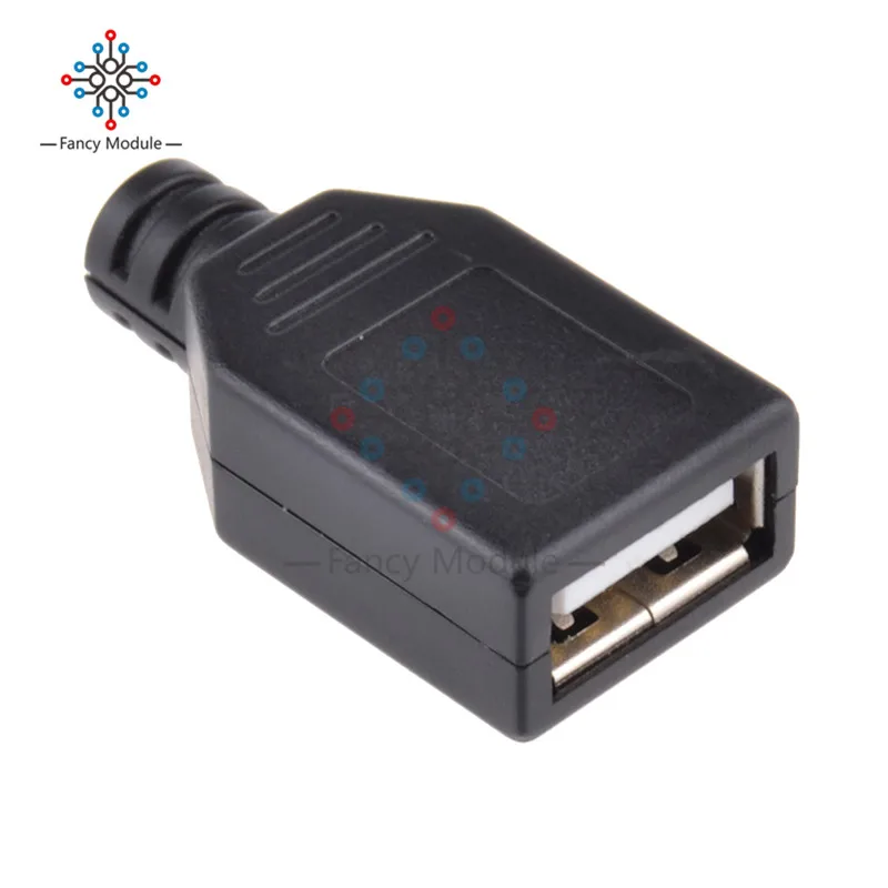 

2PCS USB 2.0 Type-A Plug 4-pin Female Adapter Contor Jack Plastic Cover