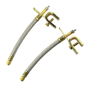 

2 Pieces Dual Wheel Valve Stem Extender Extention 7'' Stainless Steel Flexible Braided Hoses Extends length of valves