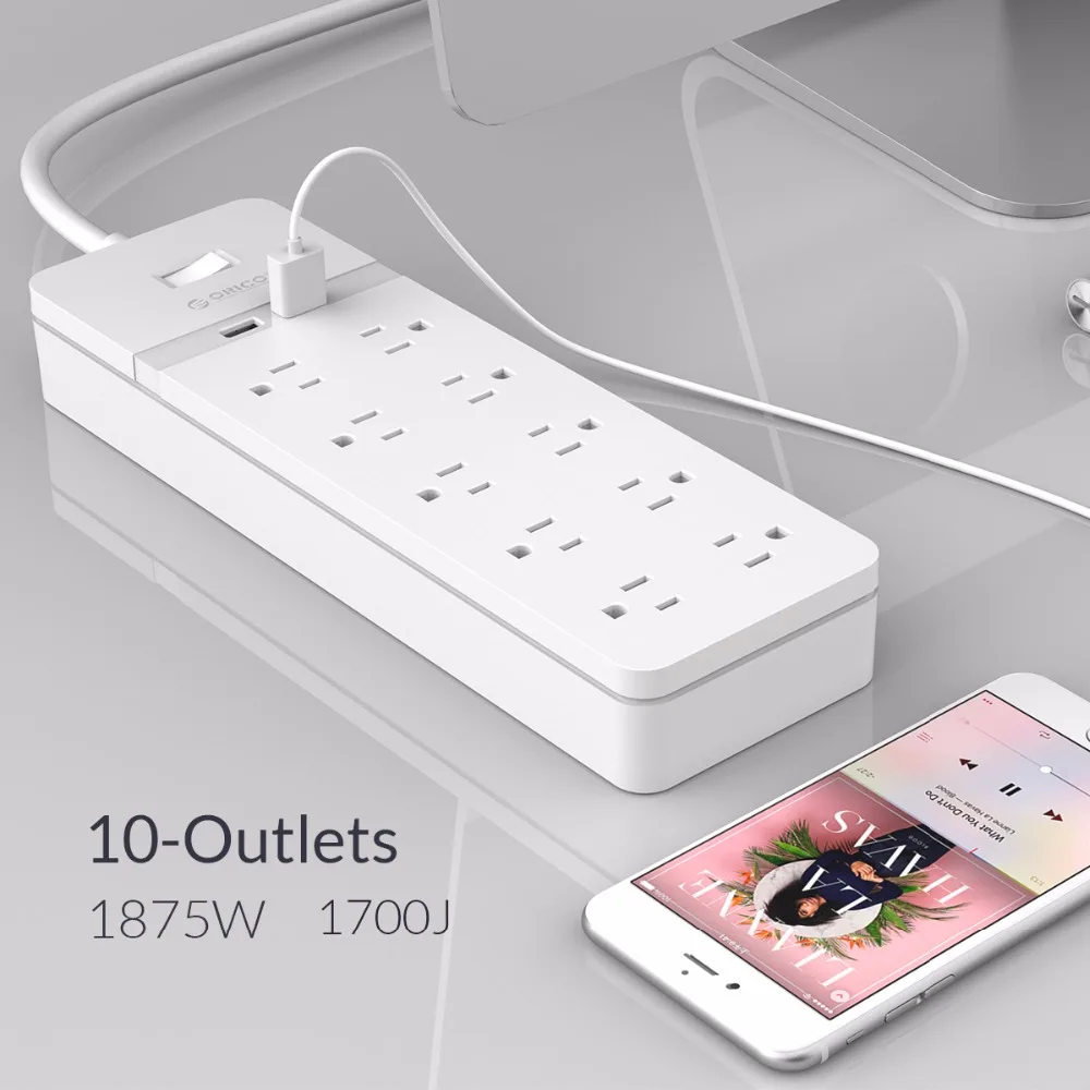 ORICO USB Мощность полосы защита розетки от скачков напряжения 10 розетками