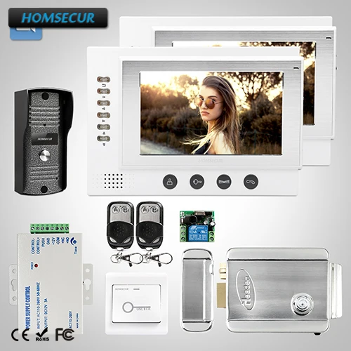 

HOMSECUR 7" Wired Video&Audio Smart Doorbell+LCD Color Screen for Apartment 1C2M