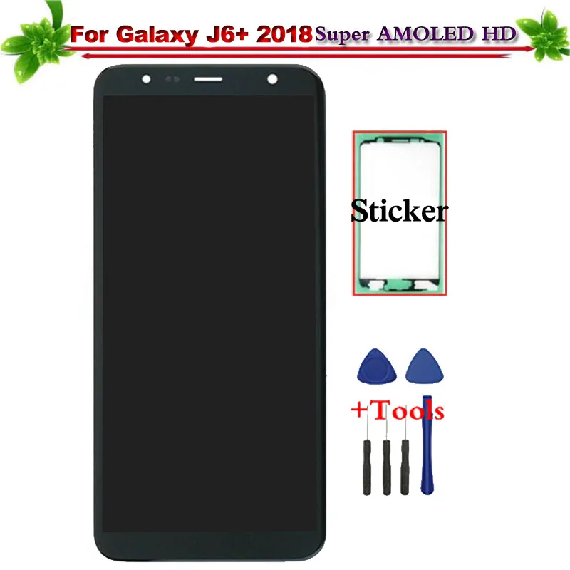 

Super Amoled for Samsung Galaxy J6+ 2018 J610 SM-J610F J610FN LCD Display Touch Screen Digitizer Assembly Replacement for J6+
