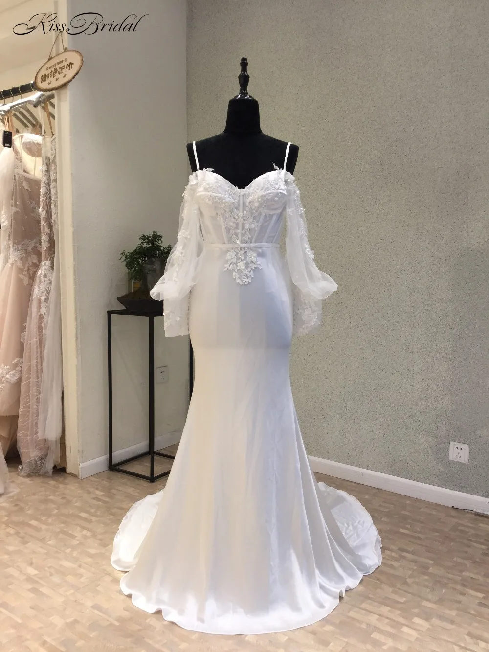 

Amazing Mermaid Wedding Dresses 2020 Sweetheart Spaghetti Strap Court Train Appliques Chiffon Bride Dresses vestido noiva boda