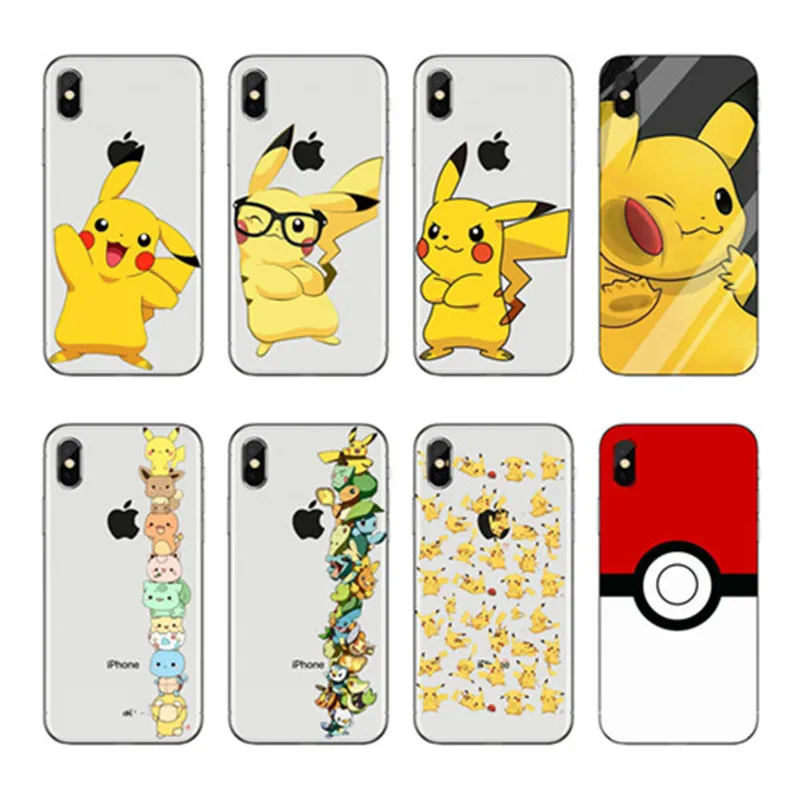 Pocket Monsters Pokemon Pikachu Dos Desenhos Animados Capa de Hard plastic Capa Para o iphone 4 5 6 7 8 X Plus Fundas Coque