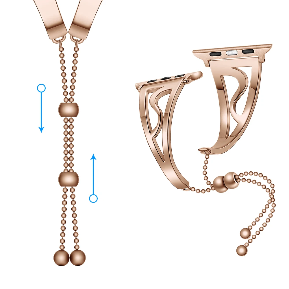 LPWHH Metal Stainless Steel For Apple Watchband S Type Watch Strap Rose Gold Black Silver Fashion Bracelet For Iwatch Strapes LPWHH Metal Stainless Steel For Apple Watchband S Type Watch Strap Rose Gold Black Silver Fashion Bracelet For Iwatch Strapes