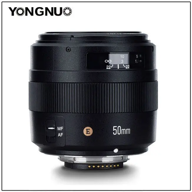 Светодиодная лампа для видеосъемки YONGNUO YN50MM F1.4N E Стандартный объектив с фиксированным фокусным расстоянием AF/MF объектив для Nikon D7500 D7200 D7100 D7000 D5600 D5500 D5300 D5200 D5100 D5000 D3400 и т. д