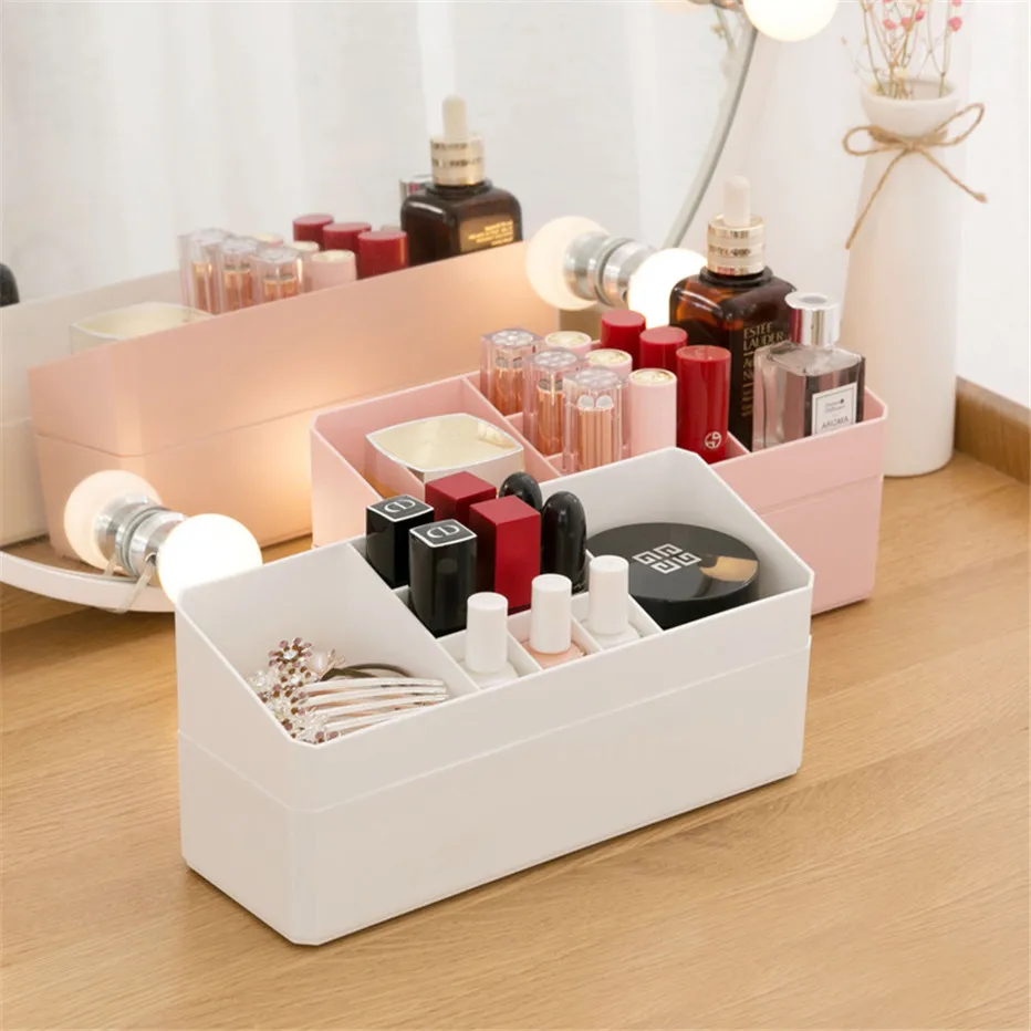 Cosmetic Storage Box Makeup Organizer Brush Lipstick Holder Desk Bathroom Make Up Organizer Display Case3