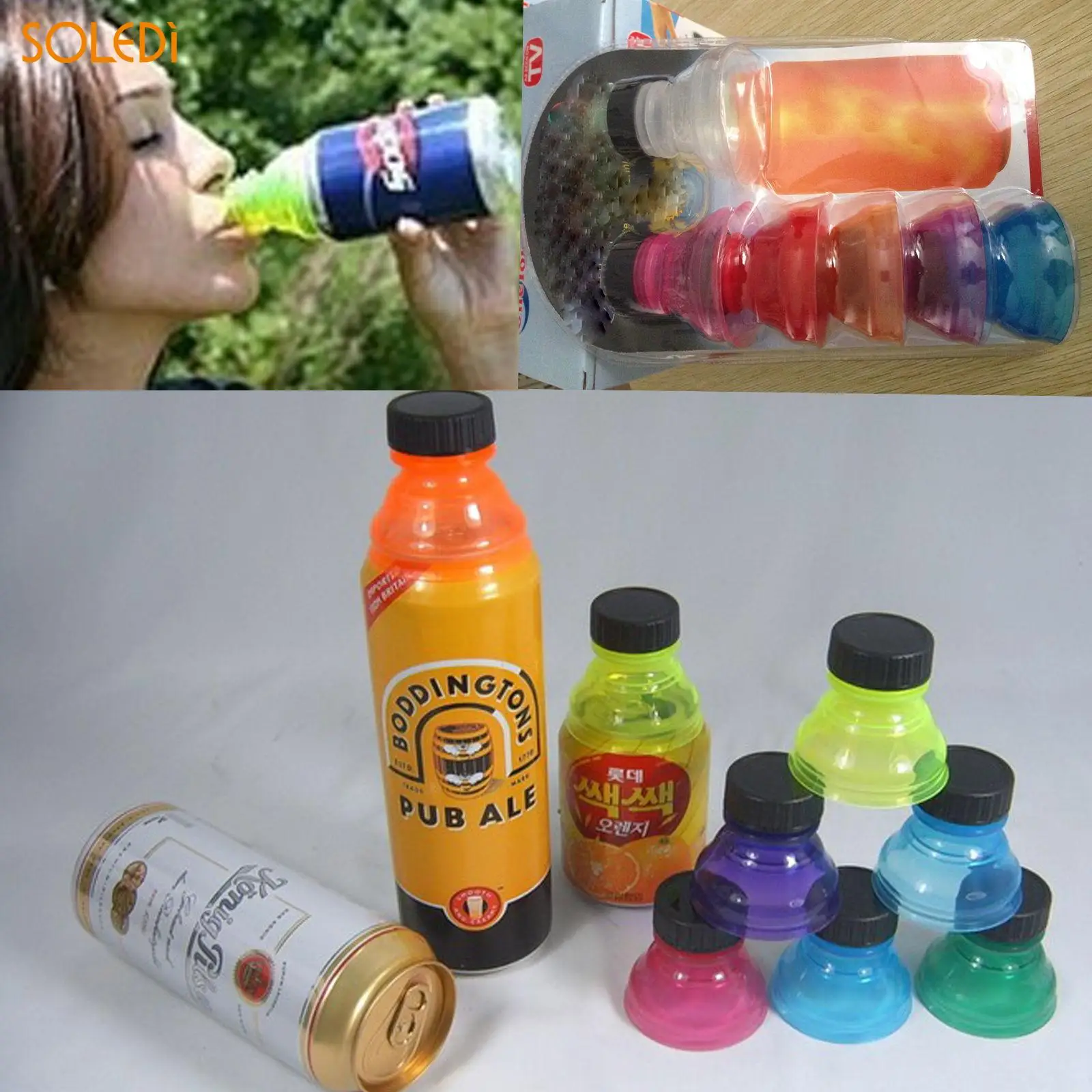 New Reusable Useful Creative Universal 6Pcs Snap On Tops Soda Can