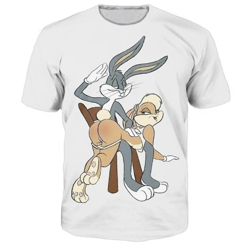 

PLstar Cosmos Women Men 2018 Summer style Casual White t-shirt Funny Cartoon Naughty Lola Short sleeve Hipster 3D t shirt