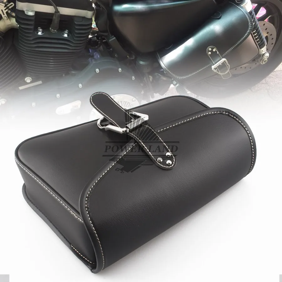 Новые кожаные седельные сумки из искусственной кожи, мотоциклетные багажные сумки с левой стороны, черные панниры для мотоциклистов Harley Sportster XL 883