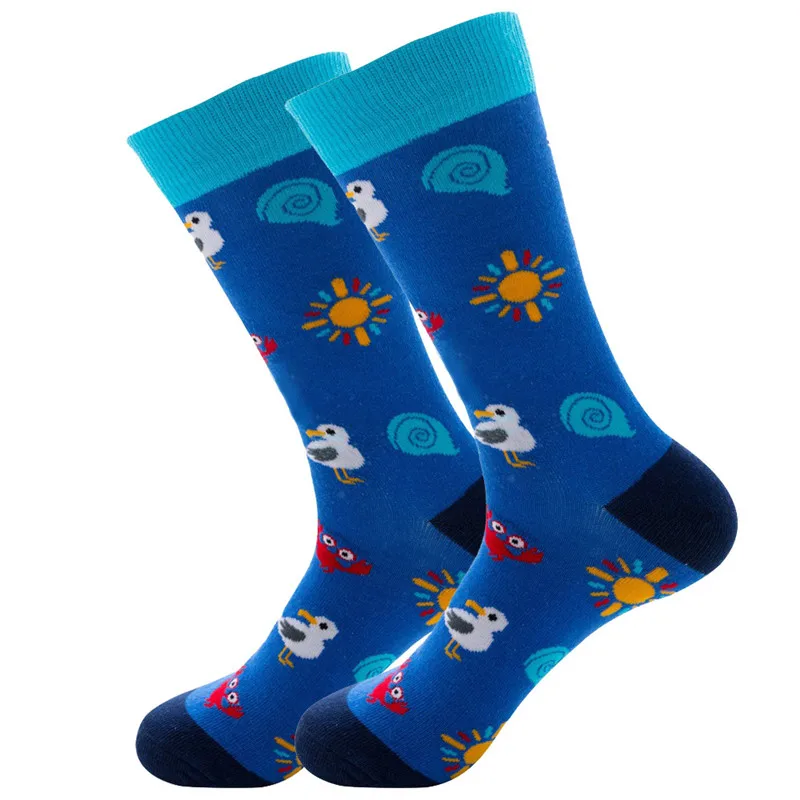 Новинка года; забавные женские хлопковые носки с изображением фруктов и океана; милые носки с изображением медузы, утки, рыбы, ананаса, апельсина, арбуза