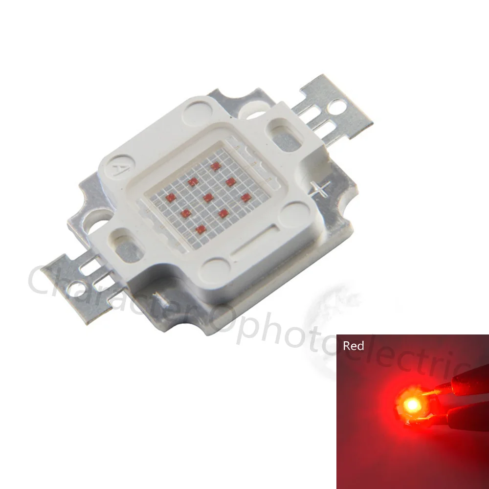 10pcs 10W RED Light Integrated High power LED Red 620-625nm 900mA 6.0-7.0V 300-400LM 32*32mil EPILEDS Chip