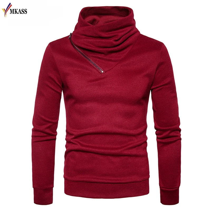 2017  Men Male Brand Casual Slim Sweaters Men Soild Color Hedging Turtleneck Men