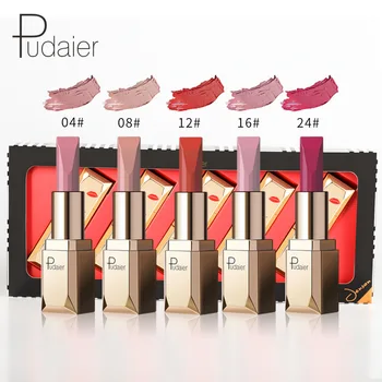 

Hot!Hot!5pcs/lot Sexy Velvet Matte Lipstick Kit Lips Beauty Cosmetics Black Red Lip Balm Waterproof Pigment Nude Matte Lip Stick