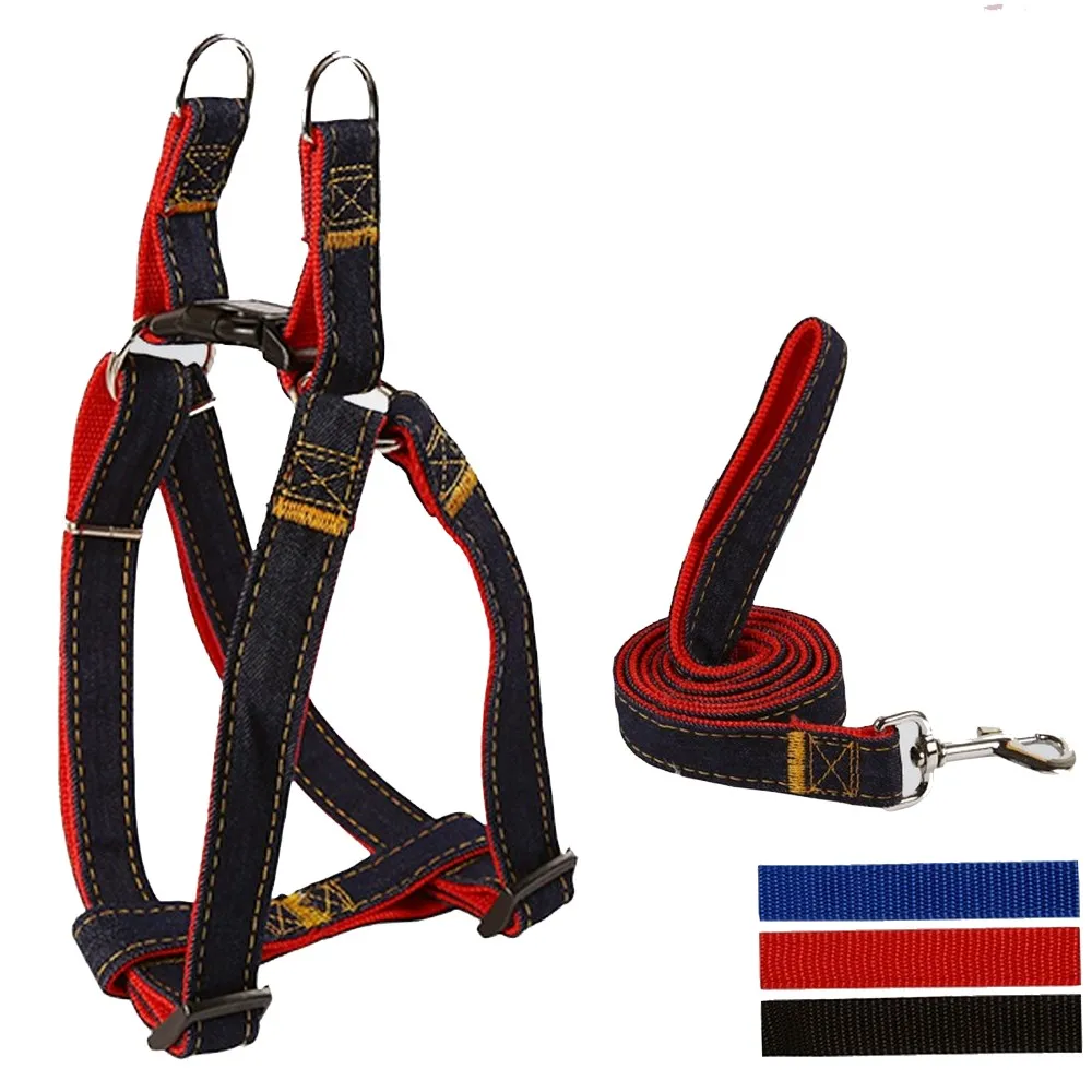 Petguider Jean Dog Harness Leash Set Pet Collar Dog Lead Pet Walking Harness Leash Set
