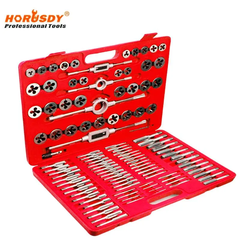 110PC thread screw Metric Tap & Die Set for Metalworking Hand Tools Faucet Key Die wrench set