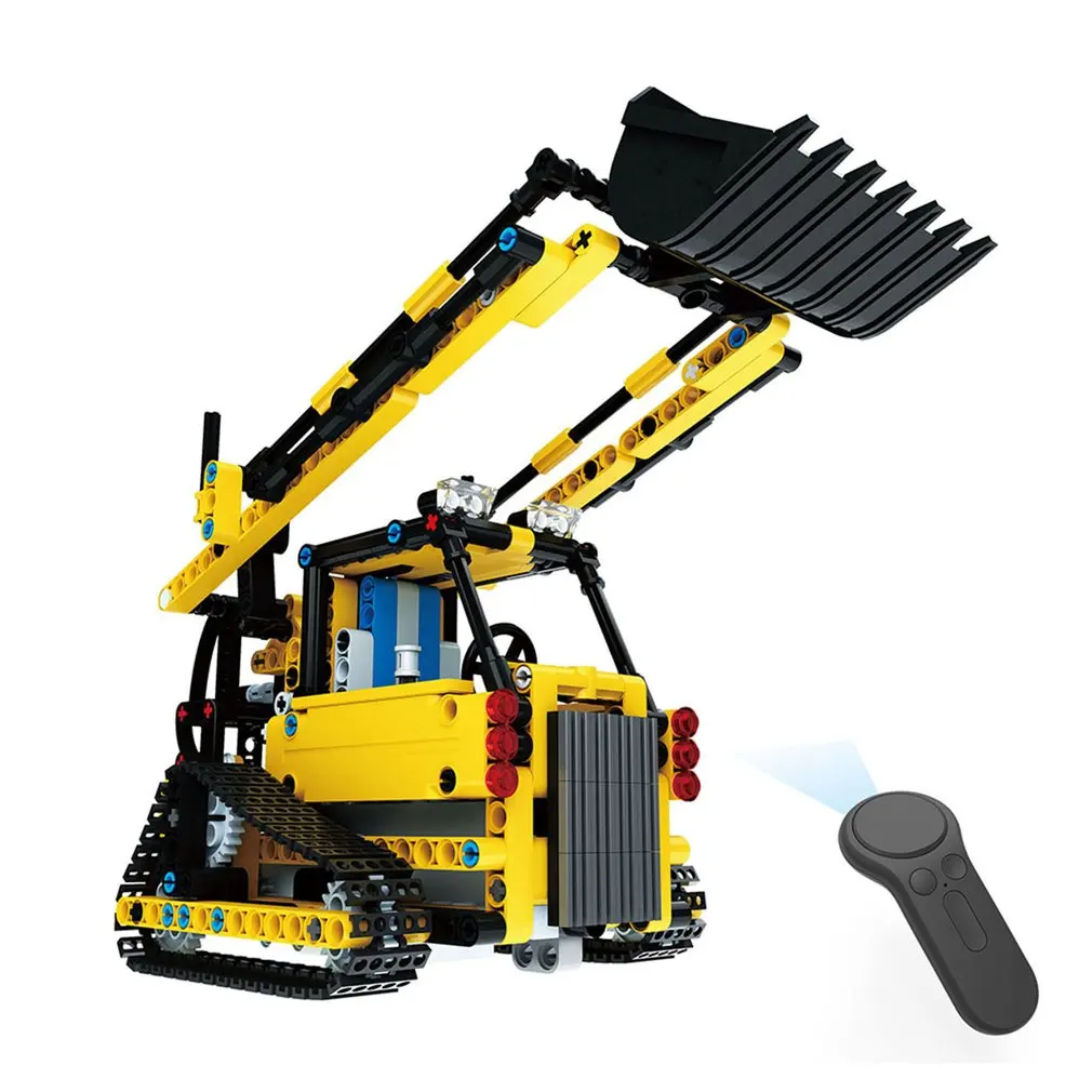 

MoFun-13014 2.4G 4H USB Charging Building Block Simulated Crawler Loader 512pcs DIY Electric RC Car Model For Children