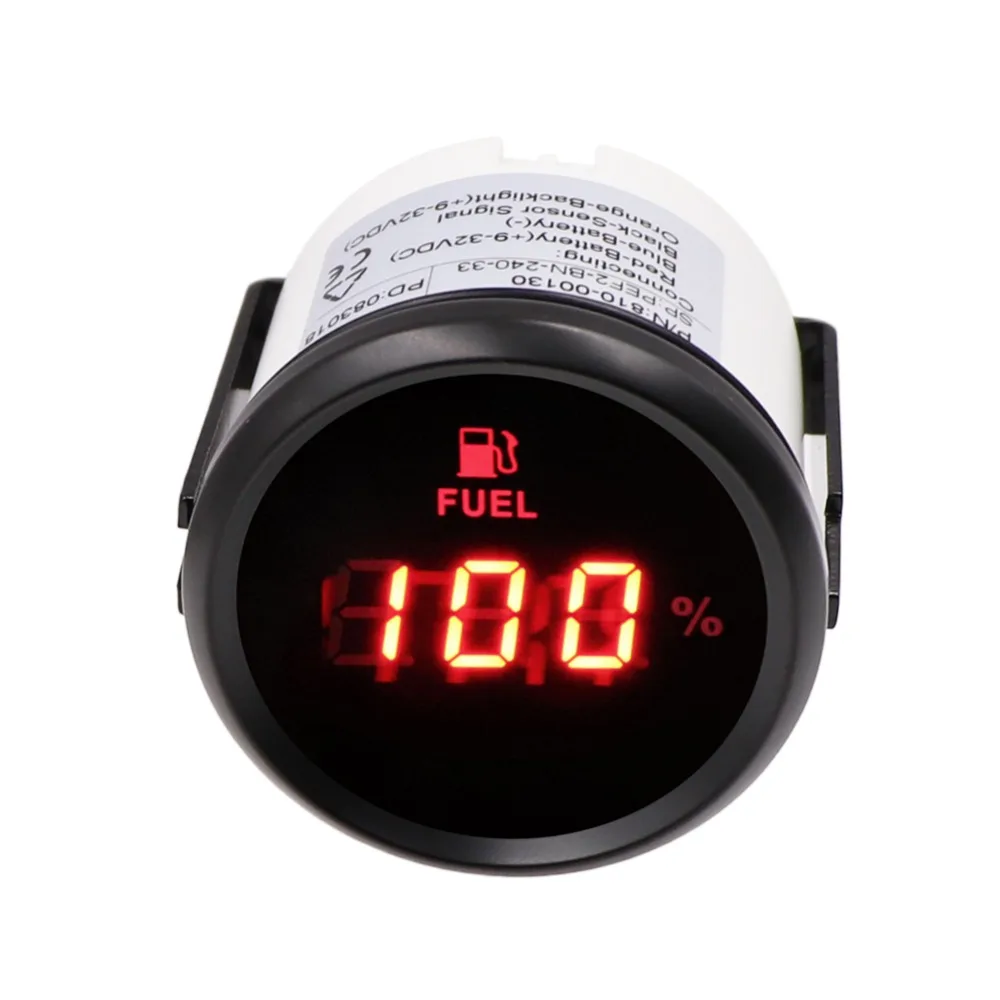 

52 mm Fuel Level Gauge Indicator Digital 190 ohm ,240 ohm Oil Level Gauge Fit Boat Cat with Backlight for Audi BMW Ford Toyota