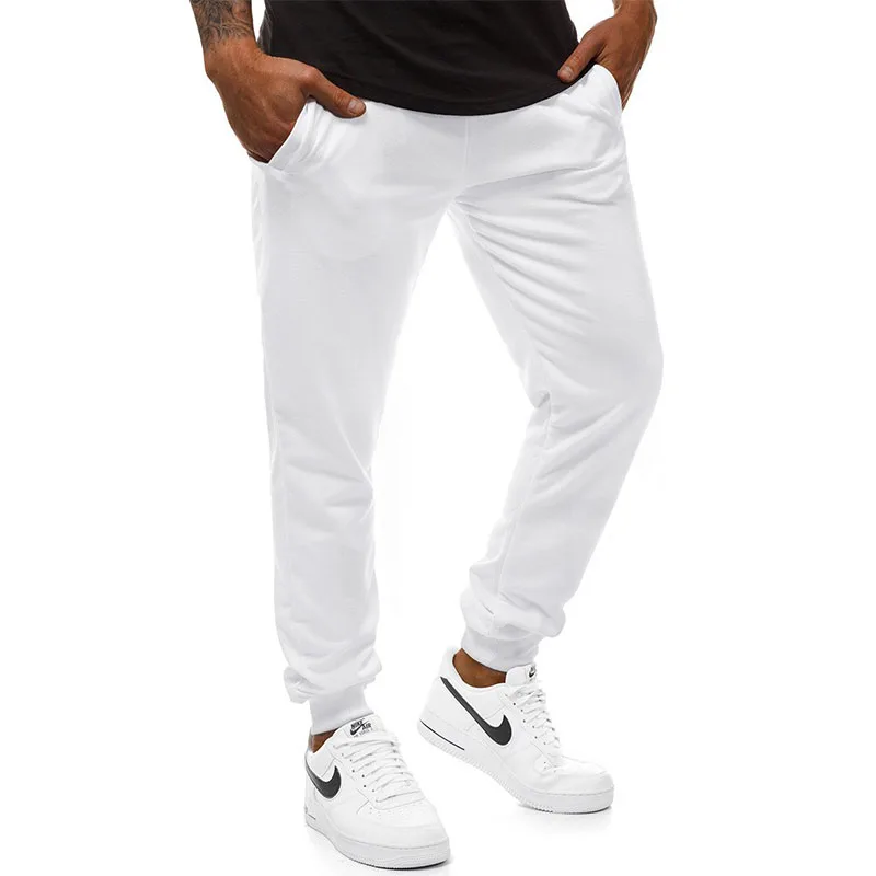 

2019 White Pants Man Fitness Sports Pants Men Joggers Causal Black Sweatpants Men Slim Fit Cotton Trousers Elastic Waist XXXL