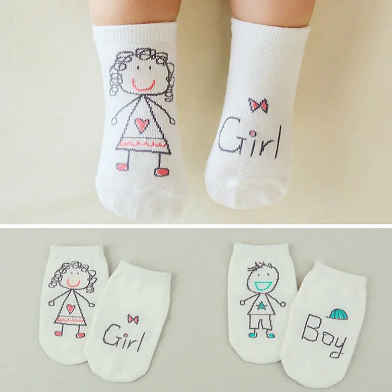 New Born Infant Baby Slipers Floor Cotton Socks Bebe boys girls kids cute Asymmetric cartoon dolls  socks