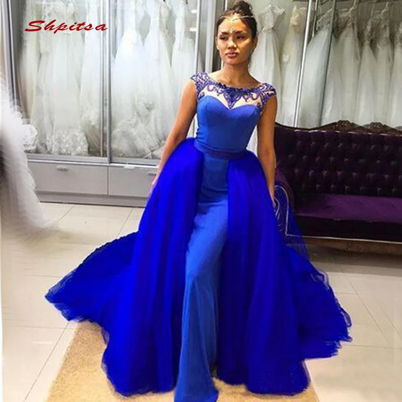 Royal Blue Long Evening Dresses Party Plus Size Sequin Ladies Women ...