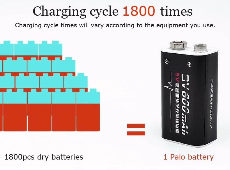 Пало 9V Батарея Зарядное устройство для Перезаряжаемые 6F22 9В литий-ионного Батарея+ 4 шт. 600 mаh 9В литий-ионные аккумуляторы