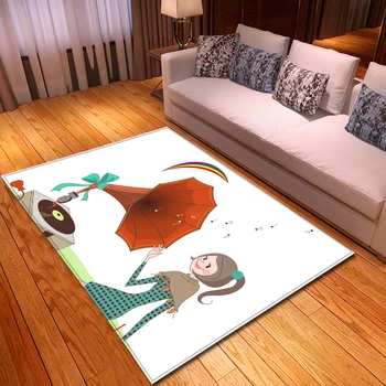 

Baby Crawling Carpets Soft Flannel Area Rug Children Room Play Mat Children's Comics Graffiti Home Decorative Living Room Carpet