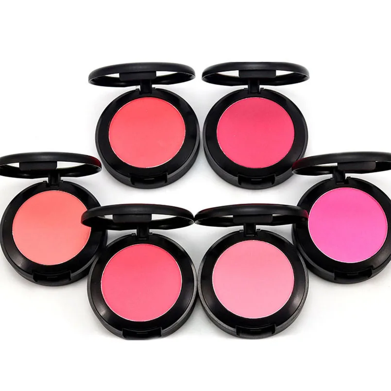 

POPFEEL Pressed Powder Blusher 6 Colors Blush Palette Cheek Base Foundation Makeup Blusher Powder Natural Easy to Wear Pigment