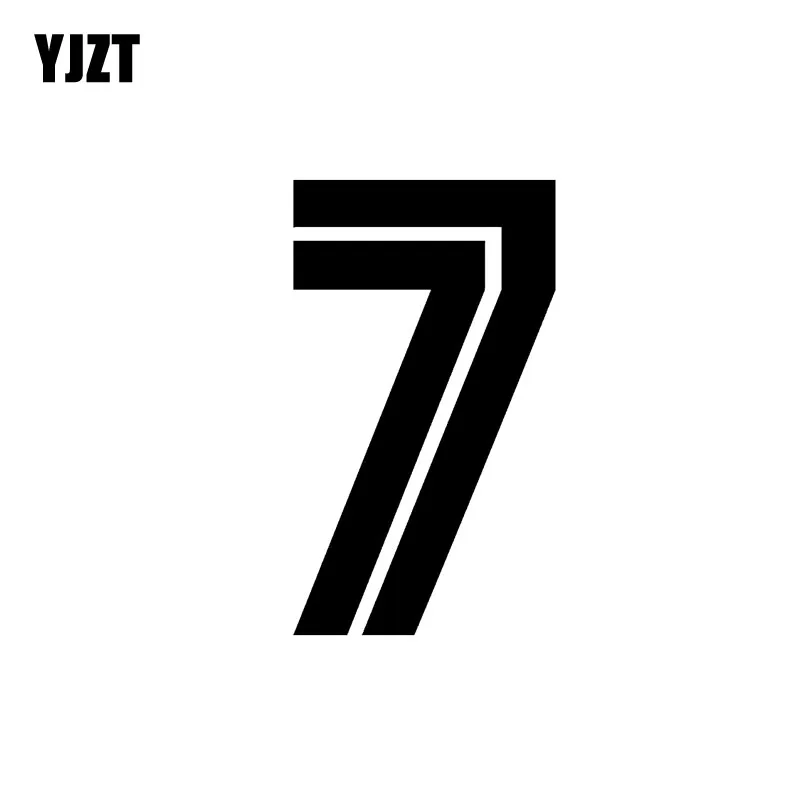 

YJZT 8CM*14CM Personality Number 7 Vinyl High-quality Car Sticker Decal Graphical Black/Silver C11-0805
