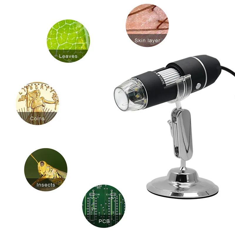 Urijk умный микроскоп пикселей 500X1000X8 светодиодный цифровой USB микроскоп Лупа электронный стерео USB эндоскоп камера