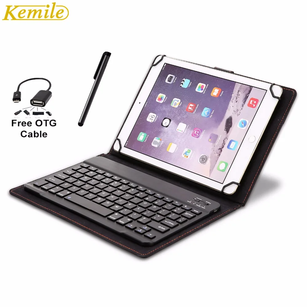 

Kemile Universal 9"-10.1" Magnetic Leather Case Wireless Bluetooth 3.0 Keyboard for Android Windows IOS System Tablet Keypad