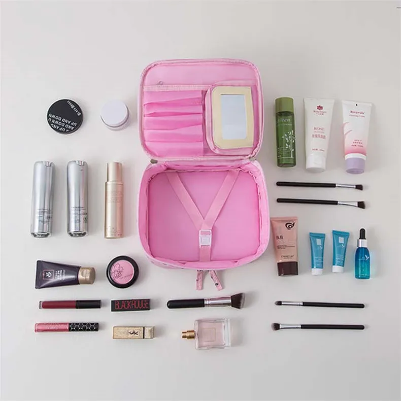 التجميل حقيبة عالية الجودة المكياج حقيبة النساء للماء التجميل منظم حقيبة الماكياج رحلة ل مستلزمات المرحاض عدة